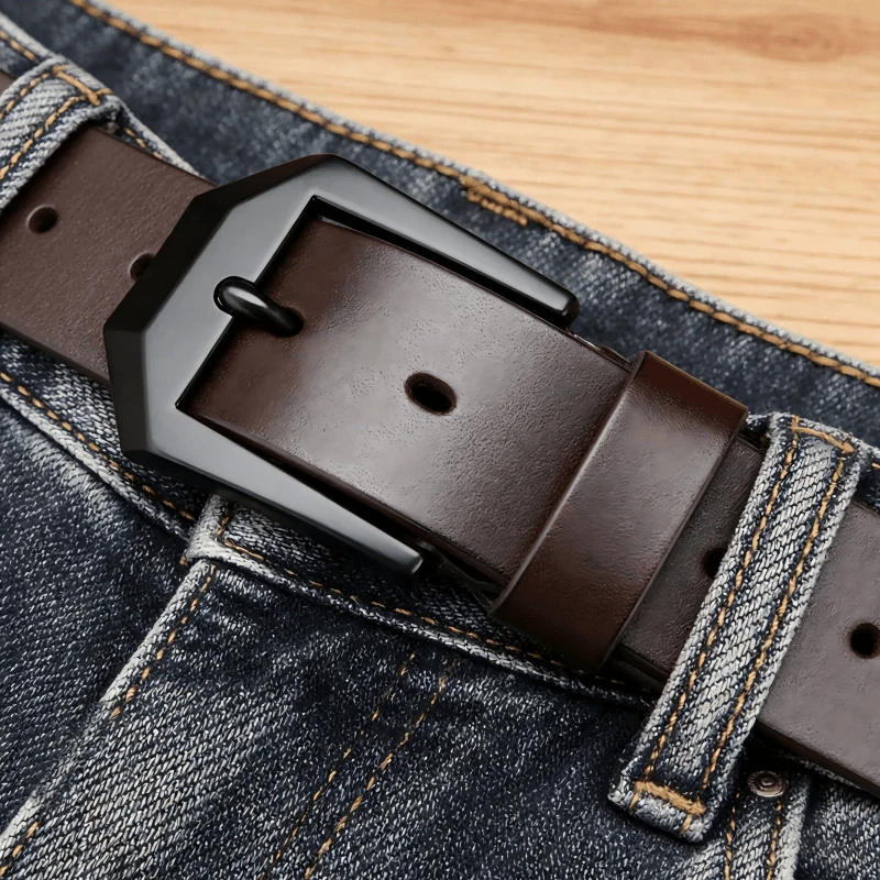 Men's BeltBlack alloy buckleA vintage leather beltJeans matchingDaily accessoriesThe first choice for gift givingCasual pa