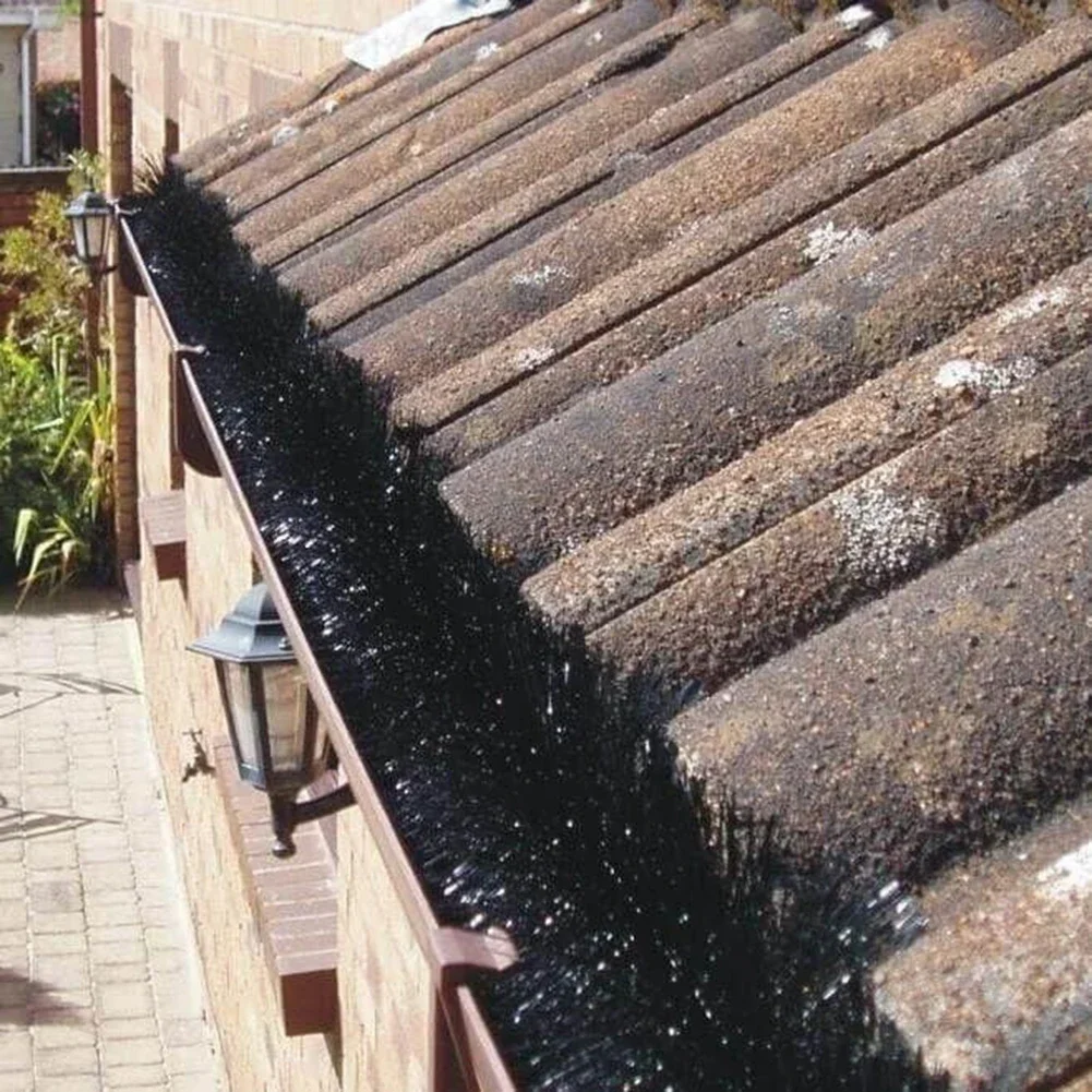 4 Meter Gutter Guard Brush Leaf Filter Protection Clog Remover For Roof Downpipe Roof Drainage Pipe Leaf Filter Eaves Brush