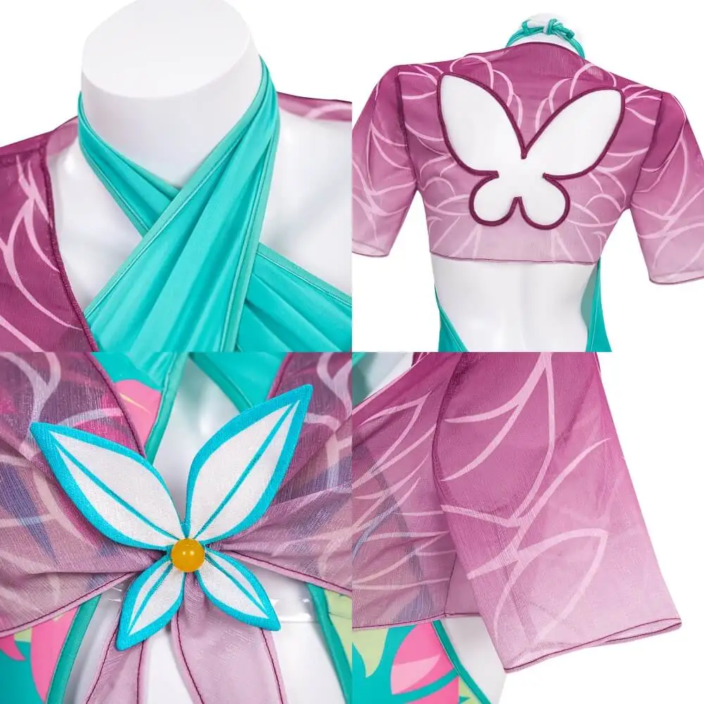 ملابس سباحة على شكل فراشة من Breezy أزياء الهالوين للشاطئ التأثيرية مونوكيني إكسسوارات علوية من Takerlama