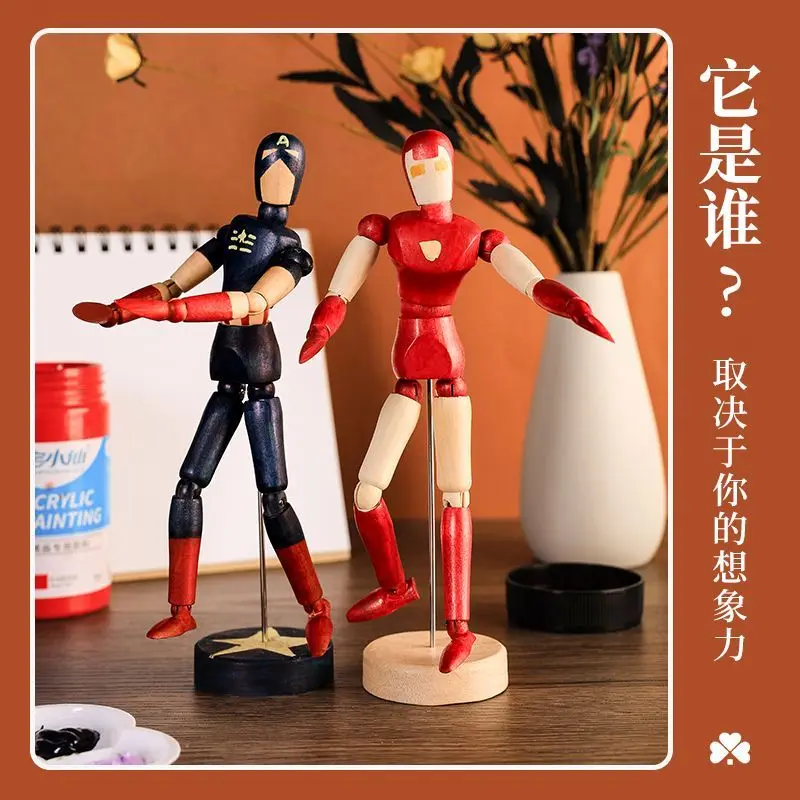 Puppet Man Model Art Painting for Beginners Modern Style DIY Wooden Man Movable Limb Figure Bjd Mannequin Sketch Draw Action Toy