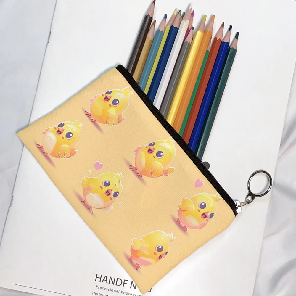 Funny chick pattern coin wallet personalized canvas small item storage bag ladies girl earphone coin key money storage bag