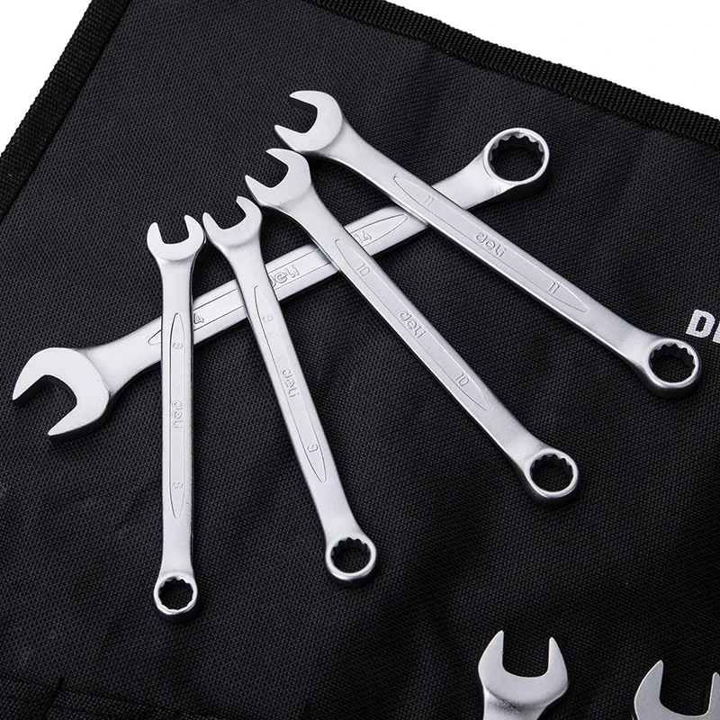 Deli 14 Pcs Ratchet Combination Wrenches Set 6-24mm Auto Repair Dual Use Multi Function Wrench Tool Set Fast Mechanical Repair