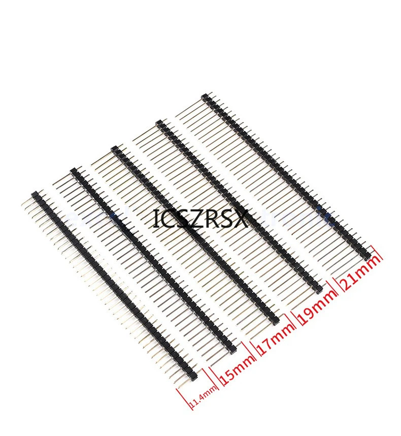 10Pcs 2.54mm Single Row Male 1x40P Breakaway PCB Board Pin Header Long 11/15/17/19/21/25mm Connector Strip Pinheader For Arduino