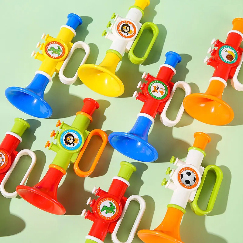 1PC ミニベビートランペットおもちゃ子供早期モンテッソーリ教育玩具カラフルな楽器ゲーム子供のためのギフトホーンおもちゃ