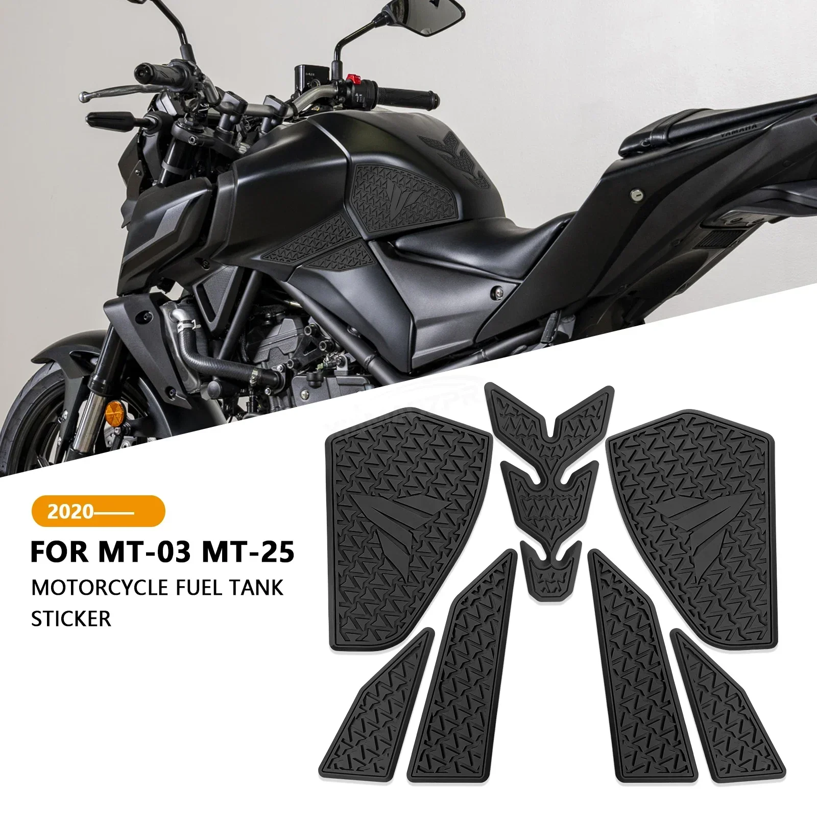 

For MT-03 MT03 MT-25 MT25 2020 - 2022 Motorcycle Accessories Side Fuel Tank pad Tank Pads Protector Stickers Knee Grip Traction