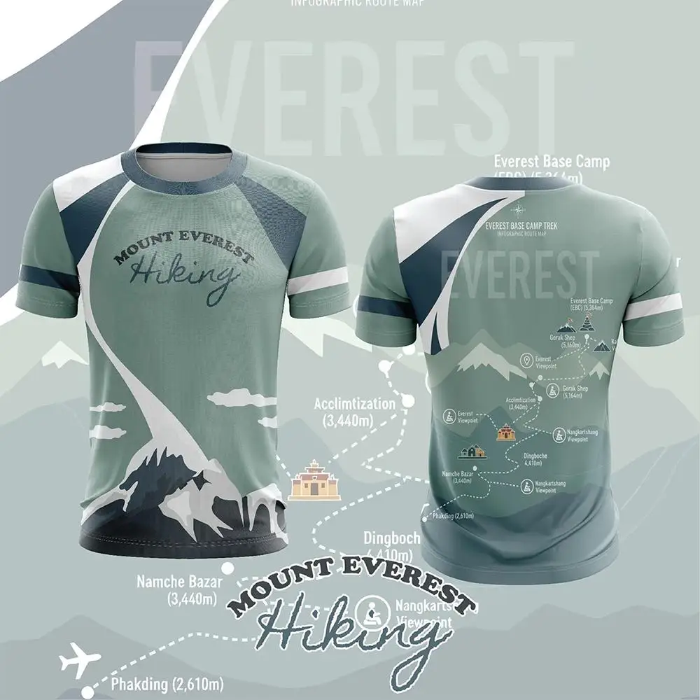 Vintage Sunset Mountain Print T-shirt Men Outdoor Hiking Camping Climbing Sports Casual Tops Summer Breathable Short Sleeve Tees