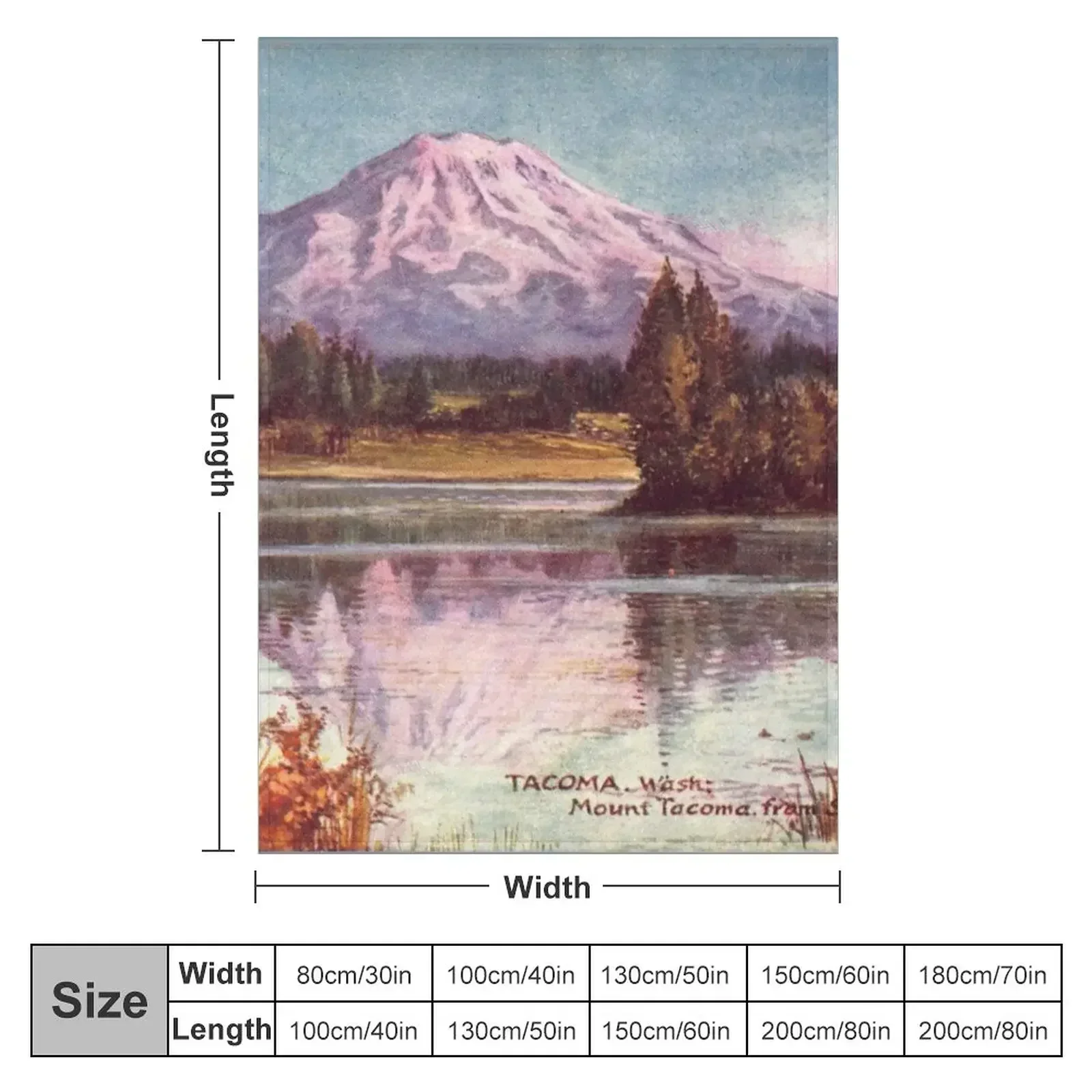 Mount Tacoma from Shanaway Lake - Washington Throw Blanket Soft Plaid Bed Fashionable Blankets