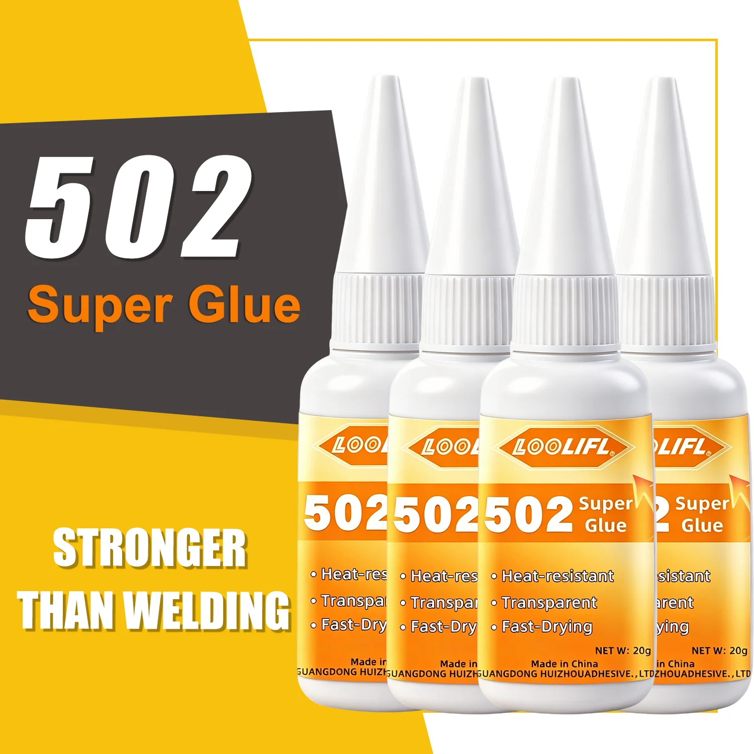 Colle super polyvalente 502 pour réparations précises, adhésif instantané universel à séchage rapide pour le bricolage, la fixation quotidienne du bois, du verre et des quincailleries