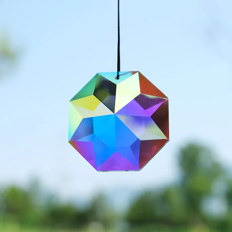 60mm Hanging Prismatic Suncatcher Pendant Crafts For Home Office Garden Decoration Rainbow Maker Window Pendant 2025 Xmas Gift