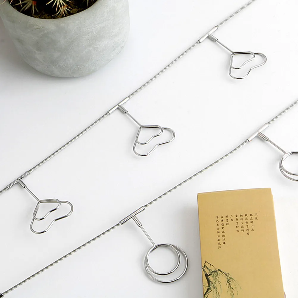 12Pcs Photo Clip Wall Hanging Display Steel String Holder Postcard Message Folder Picture Hanger for Bedroom Office Living Room