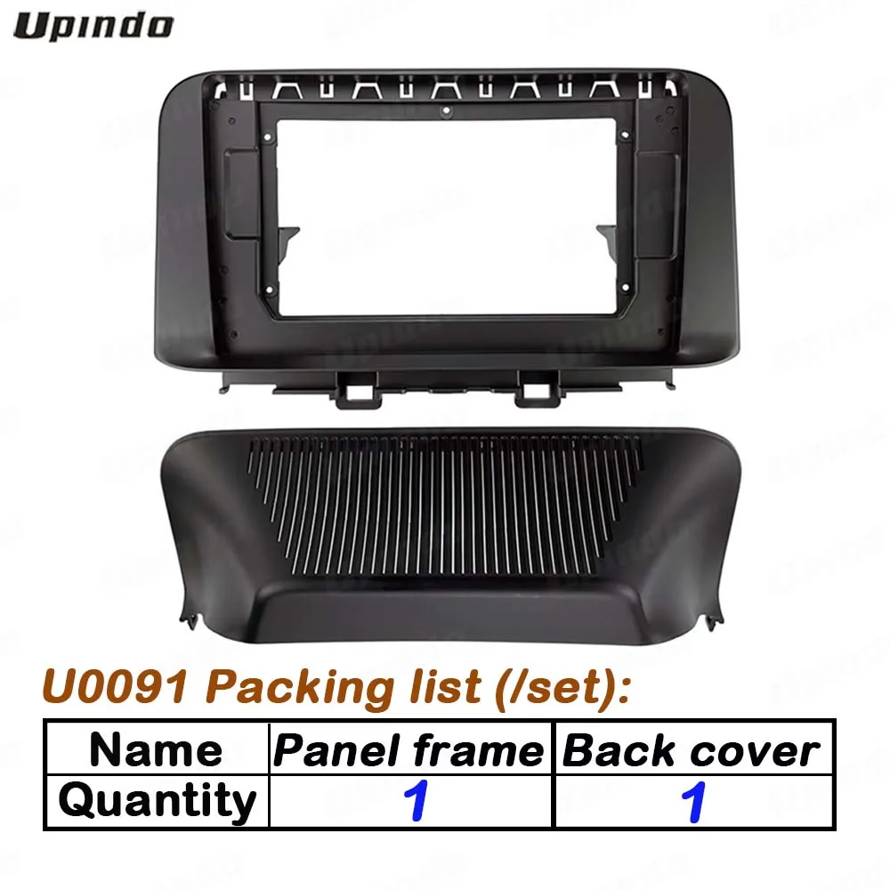 For Hyundai Kona Encino 2017-2021 Android 10.1 Inch 2 Din Car Radio Fascia Panel Frame, Dashboard Trim Kit ABS+PC