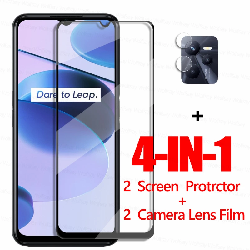 Для Realme C35 Защитное стекло для экрана Realme C35 Закаленное стекло Защитная пленка для телефона Realme C21Y C21 C20 C12 C11 C25S C25Y C35