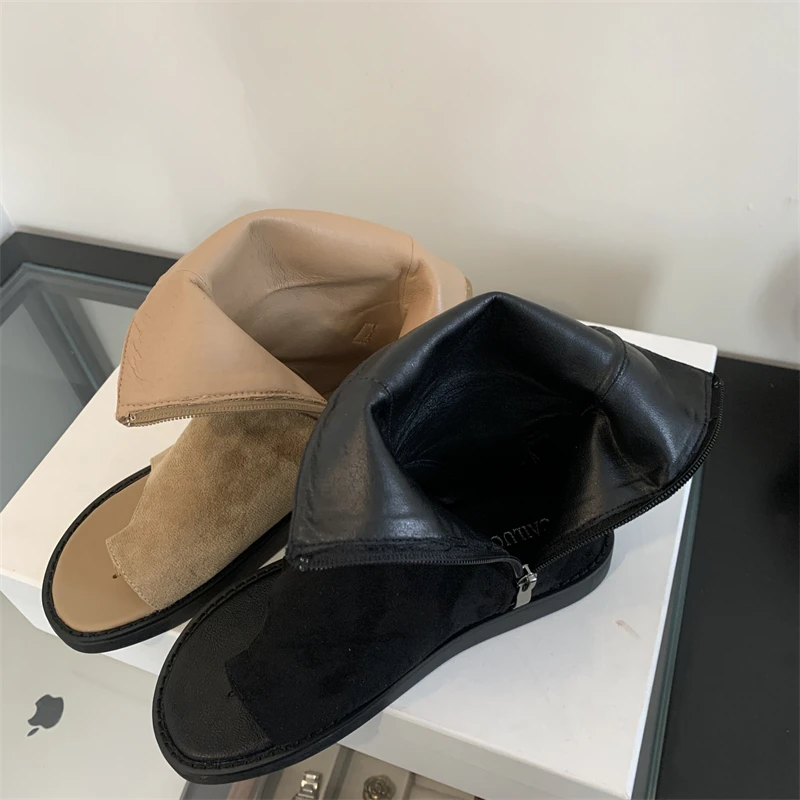 2024 High Top Booties Women Sandals Clip Toe Thong Gladiator Rome Sandals Ankle Boots Autumn Spring Summer Bootie Flat Shoes