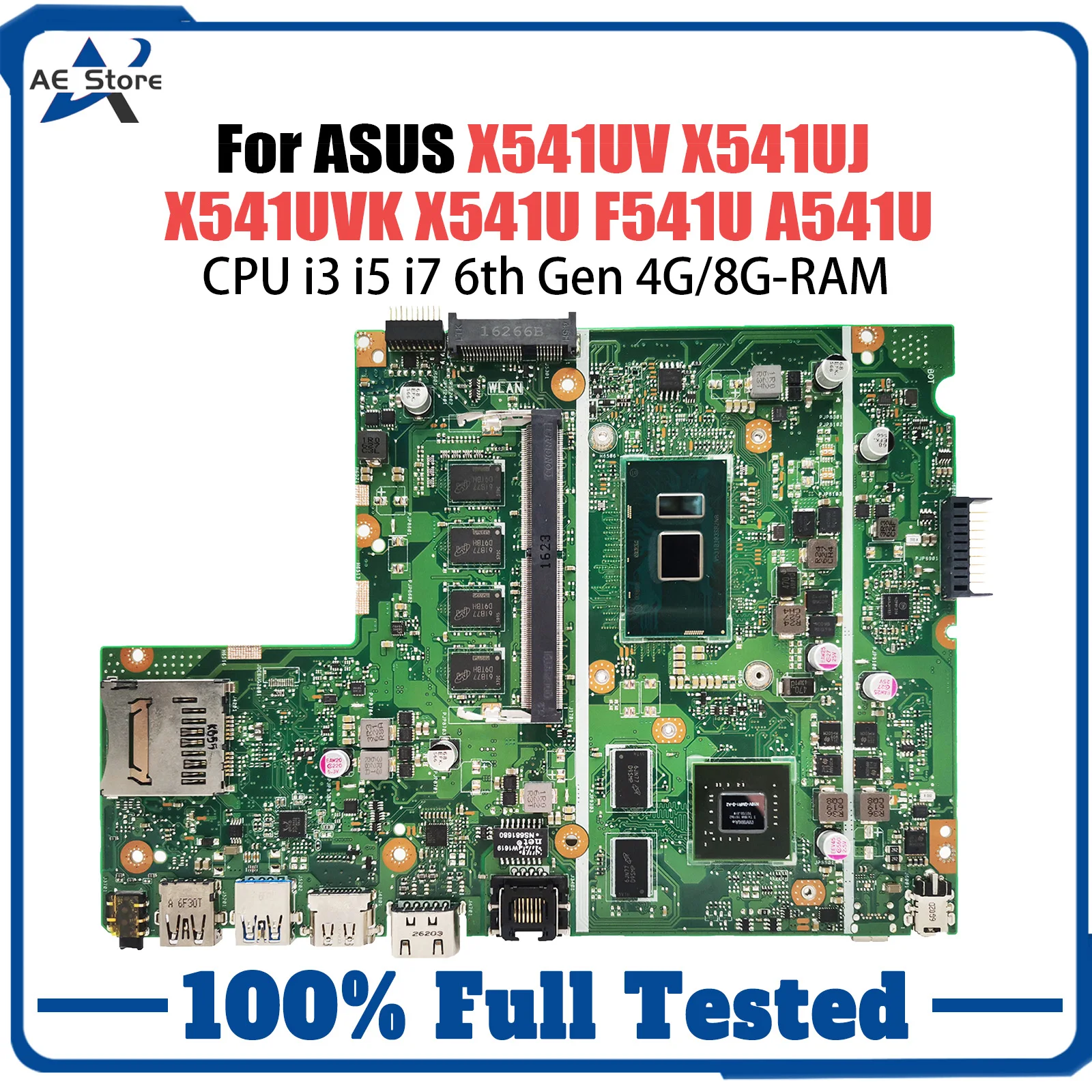 

X541UV Laptop Motherboard For ASUS X541UJ X541UVK X541U F541U A541U Mainboard I3 I5 I7 CPU GT920M 4GB/8GB RAM