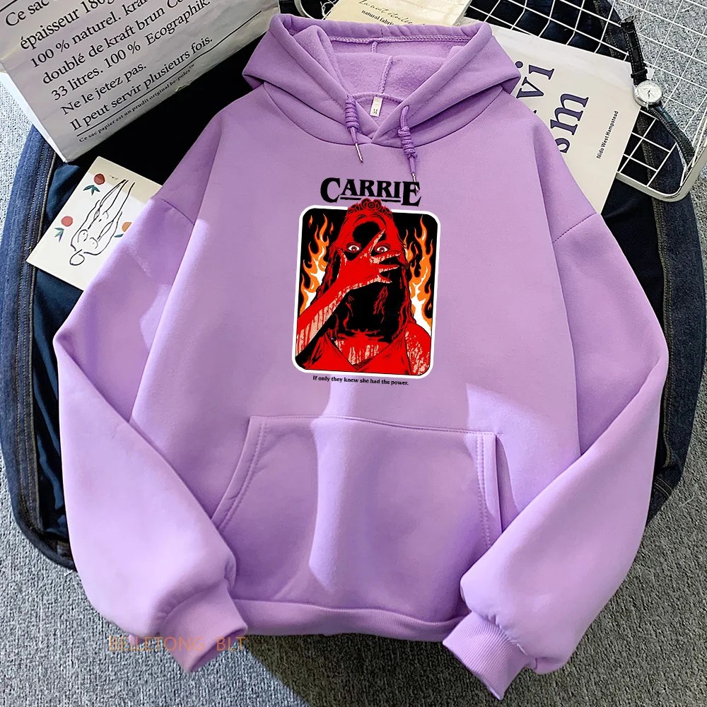 Carriee White for PromQUEEN 1976 StephenKing Hoodies Movie Graphic Printing Sweatshirts for Women/Men Casual Horror Style Hoody