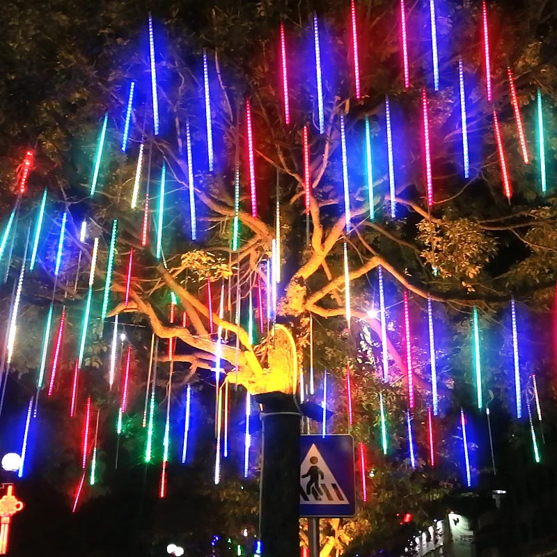 Imagem -03 - Led Luz Guirlanda 30 50cm Corda Leve Casamento Chuva de Meteoros Fada Árvore de Natal Decoração do Jardim Tubos eu us Plug