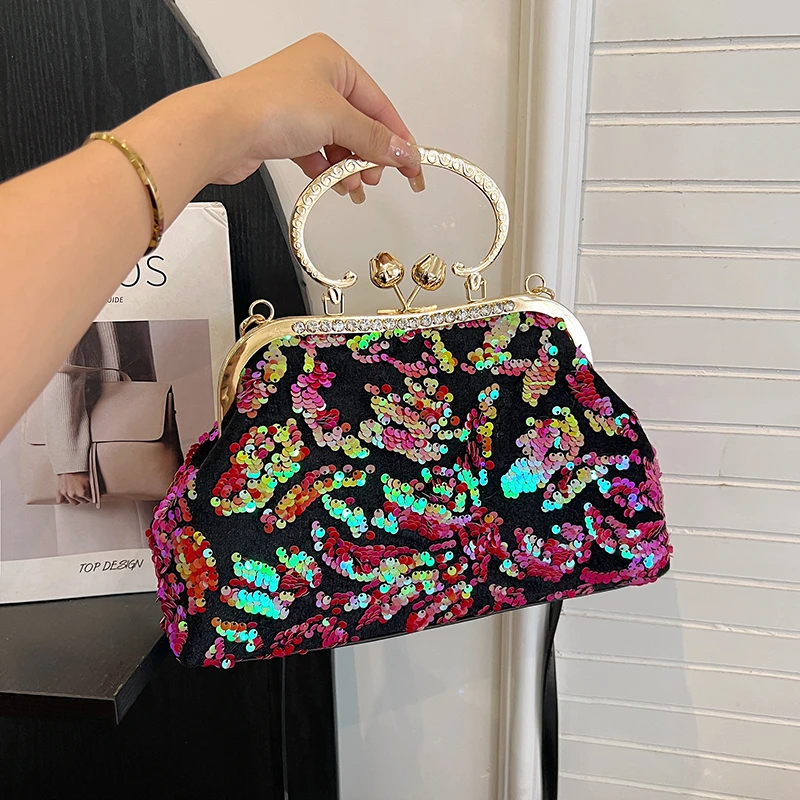 Fashion Paillette Evening Bag Women Glittering Clutch Purse Handbag Designer Luxury Wallets Party Female Shoulder Crossbody Bag