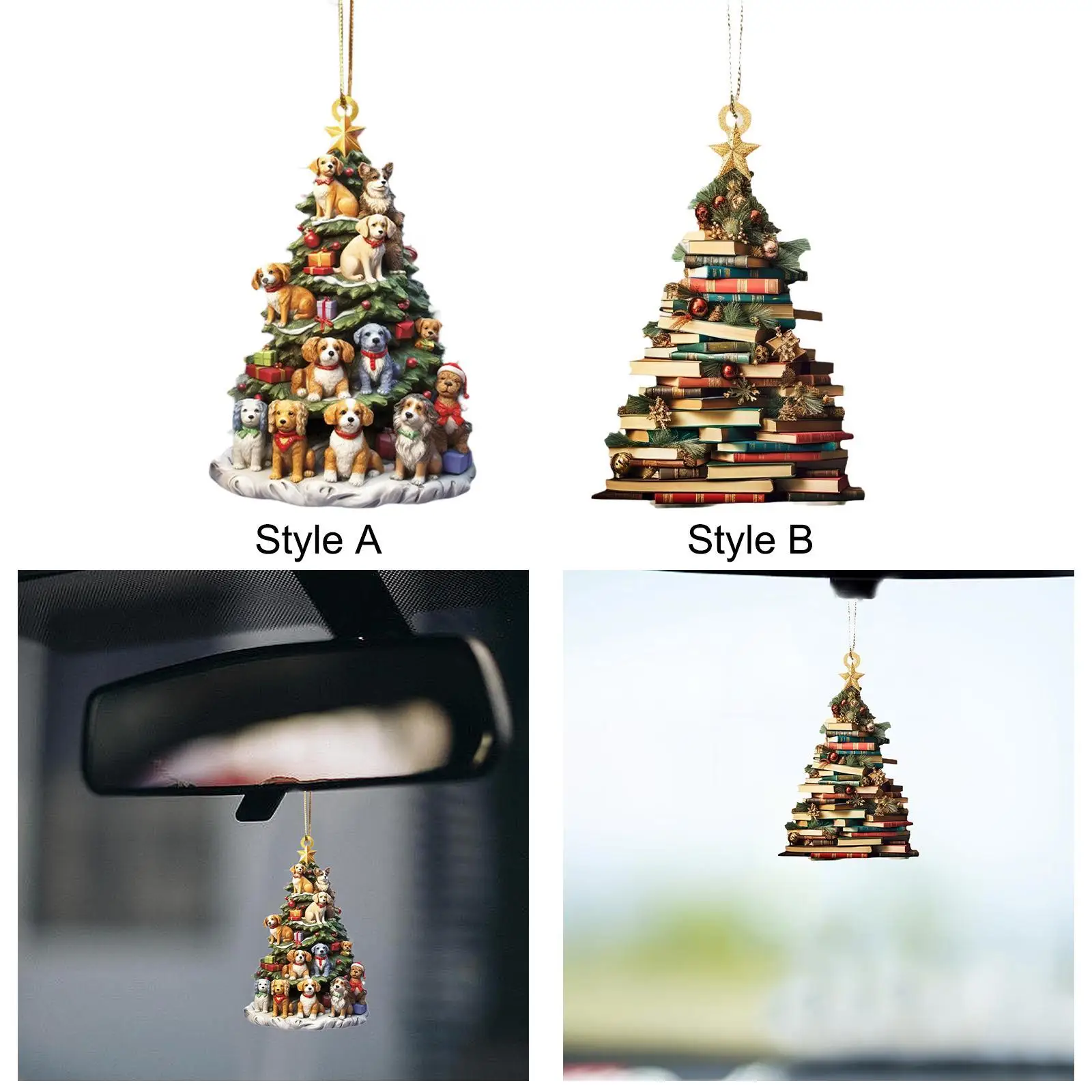 

Generic Xmas Hanging Ornament Car Rear View Mirror Pendant Auto Interior Dangle Interior Decoration Car Accessories for Truck
