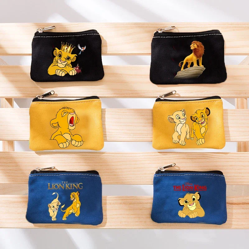 Mufasa Rey León Zero cartera Disney Anime patrón monedero niño niña dibujos animados portátil Mini cartera tarjeta lindo bolsa bolsas de almacenamiento regalo