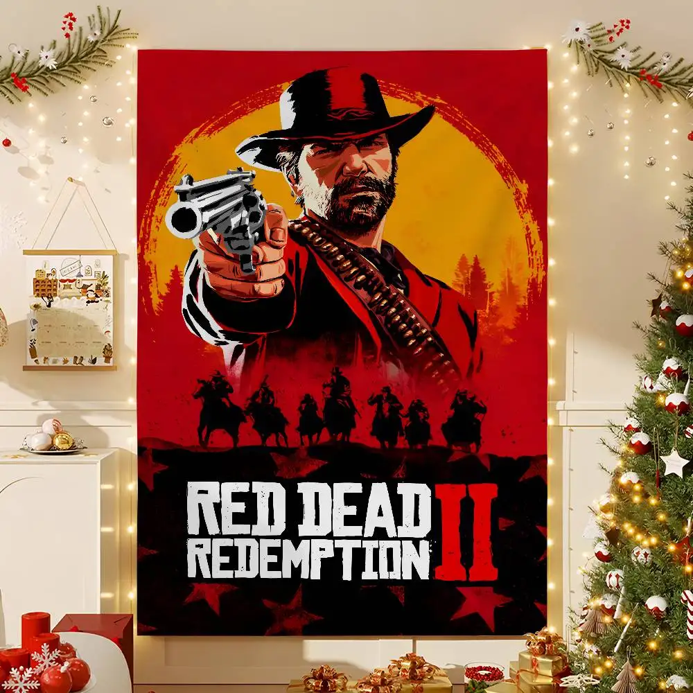 لعبة R-red Dead Redemption نسيج معلق عنبر غرفة المفرش بطانية غرفة الأطفال هدية تزيين المنزل الطرف