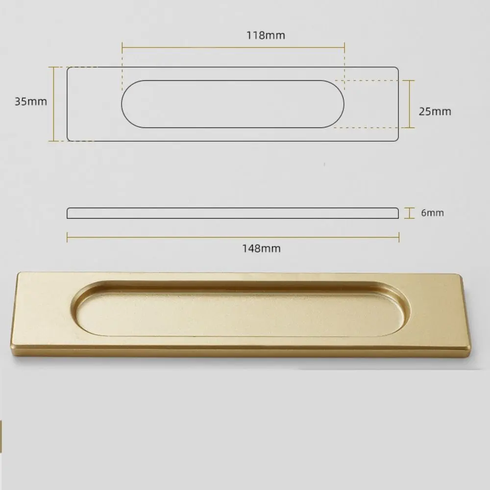 Aluminum Alloy Sliding Door Handle Self-adhesive No Drilling Wardrobe Door Handle Black Grey Gold Nordic Style Cabinet Door Knob
