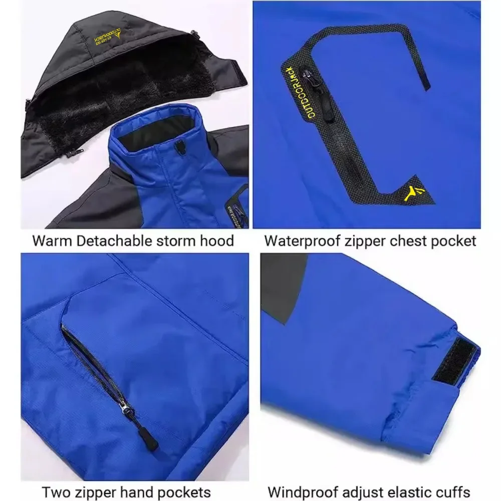 Parkas de inverno masculino jaqueta ao ar livre engrossar velo quente à prova dwindproof água blusão jaquetas de esqui escalada casaco grosso venda quente