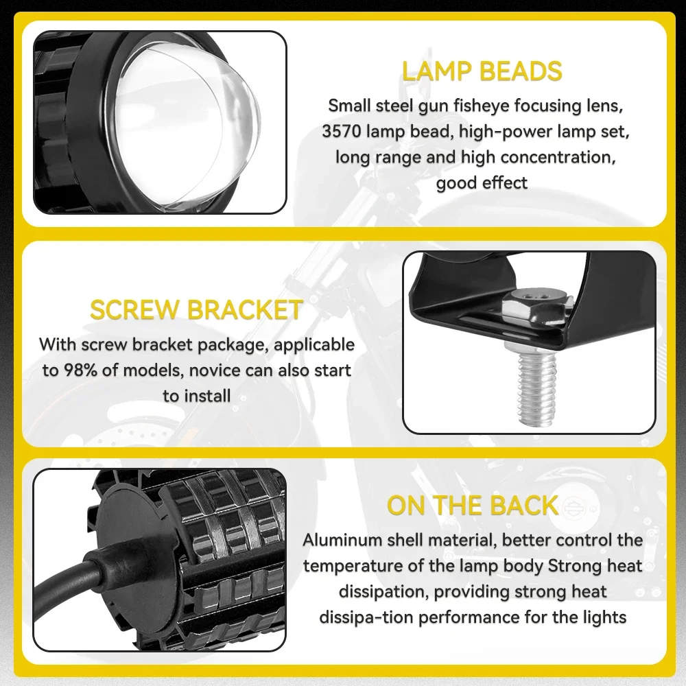دراجة نارية صغيرة القيادة ضوء المزدوج كولو للمصباح الأمامي الأضواء المساعدة مصباح R ATV سكوتر موتو الضباب إكسسوارات مضيئة 12 فولت
