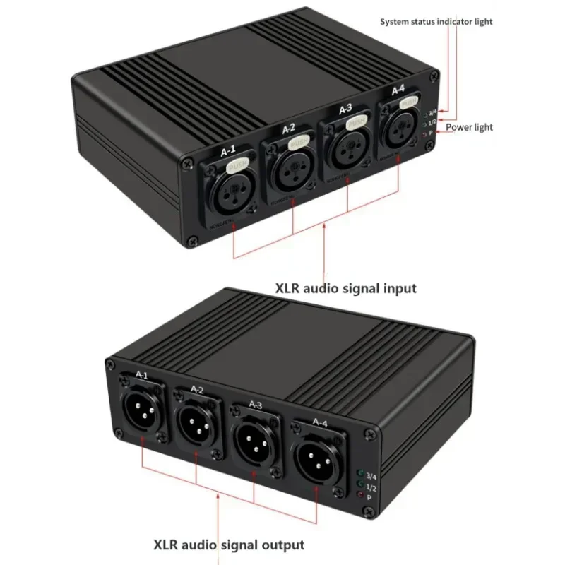 

4 Channels XLR Audio Fiber Optical Extender via SC Fiber Optical up to 20km XLR Balanced Extender Audio Transmitter Receiver Kit