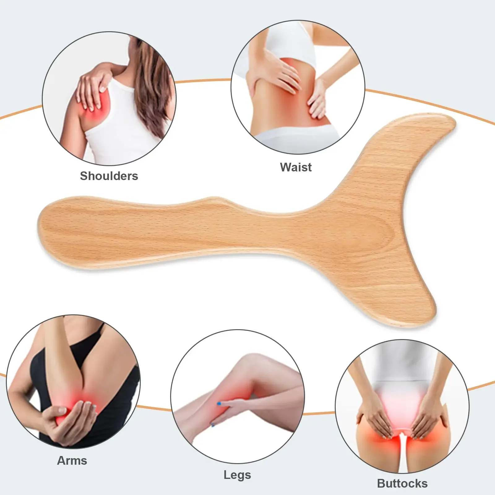 Wooden Gua Sha Wood Massage Tools,Wooden Lymphatic Drainage Massager, Body Sculpting Tool Paddle,Body Contouring and ShapingTool - Image 6