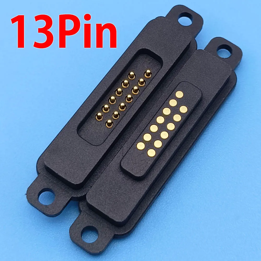 Anti-misalignment Square Magnetic Pogo Pin Connector 2A Male Female Spring Loaded DC Power 13P 14P 15P 16P 17P 18P 19P 20Pin