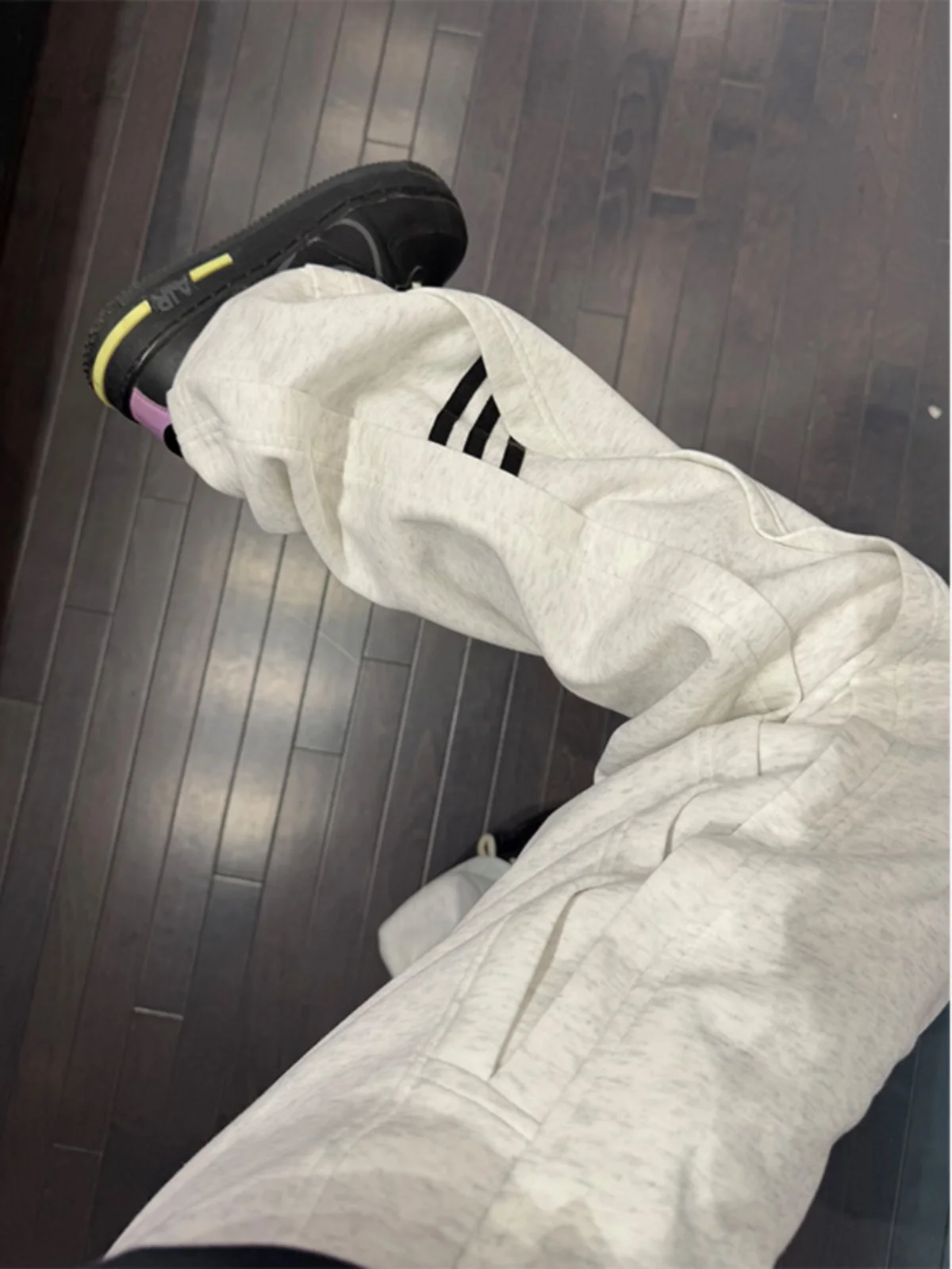 

Spring Casual Straight Leg Pants Men's Floral ey Stripe Micro Flared Sweatpants American Retro Cleanfit Knife Trousers