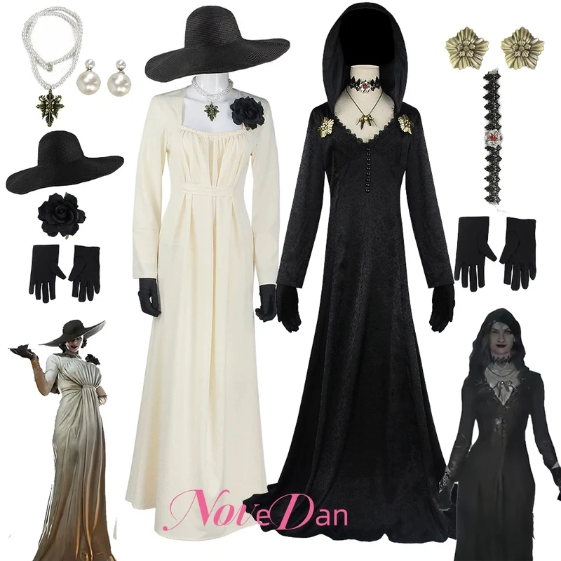 Disfraz de Resident 8, Cosplay de Moth Lady Evil Dimitrescu, Disfraz de Fantasía de Bela Ada Wong Ashley, Vestido de Mujer para Halloween, Conjunto Completo CanCos