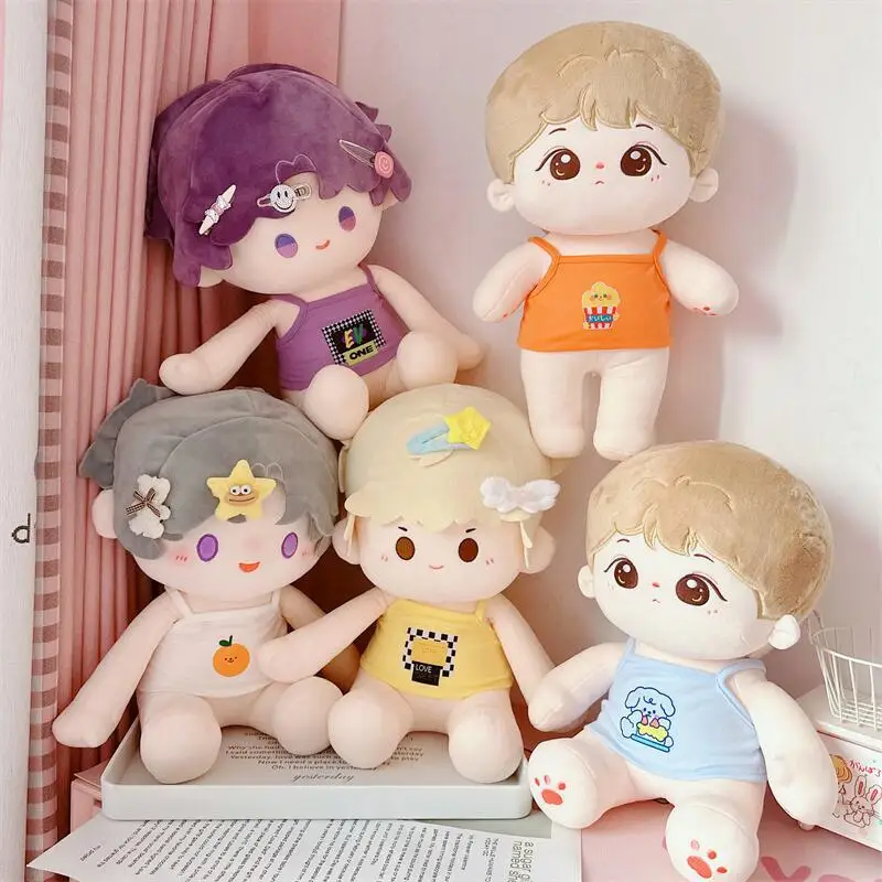 40cm Cartoon Idol Puppe Kleidung Zubehör niedliche Weste coole Basis Mantel DIY Idol Baumwolle Plüsch Puppe Kleidung für Kinder Mädchen Fans Geschenke