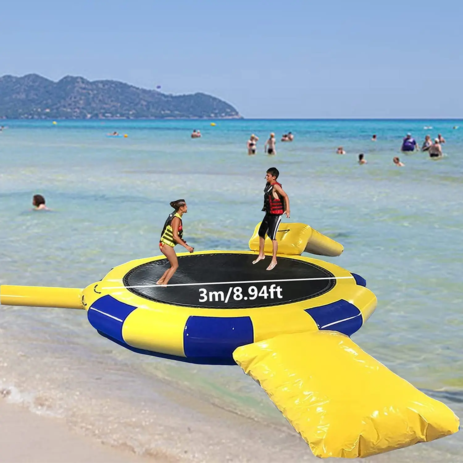 

Durable PVC tarpauline dia 3 meters 10 feet Inflatable Water Park Equipment Floating Trampoline Inflatable Floating Water Toys
