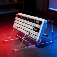 3 Tiers Display Keyboard Holder Transparent Acrylic Keyboard Stand Computer Mechanical Keyboard Rack Storage Detachable Holder 5