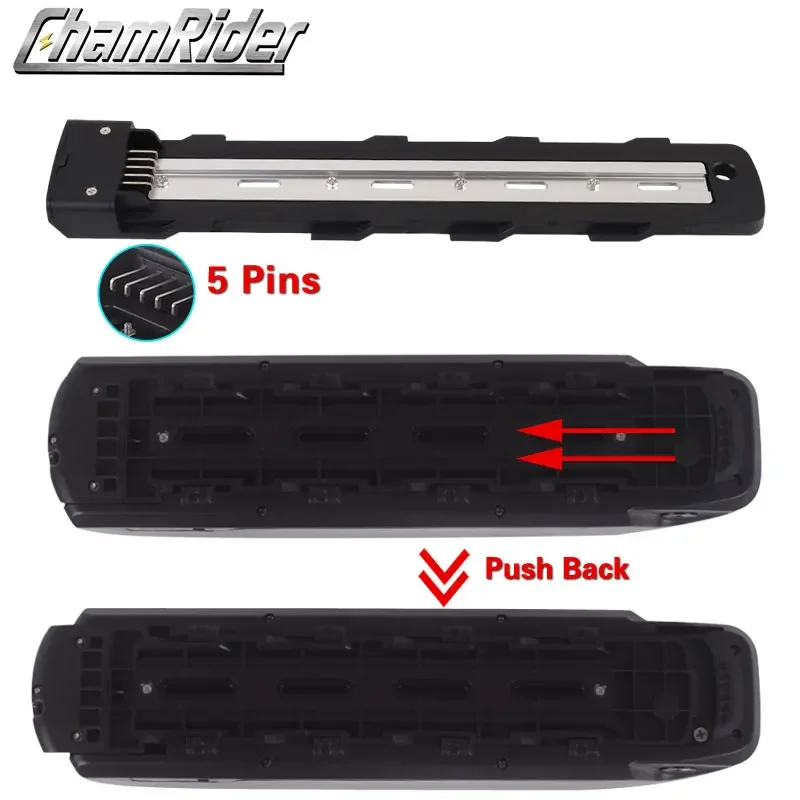 ChamRider-Polly 6 E-bike Battery Case, Down Tube, Downtube Electric Bike, Nickle Strips, 18650 Cells, 10S6P, 13S, 14S, 5P