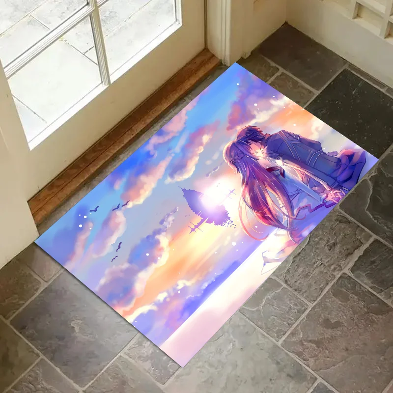 

1 шт. аниме Юки Асуна напольный коврик для дома, спальни, кухни, нескользящий напольный коврик, впитывающие противообрастающие дверные коврики