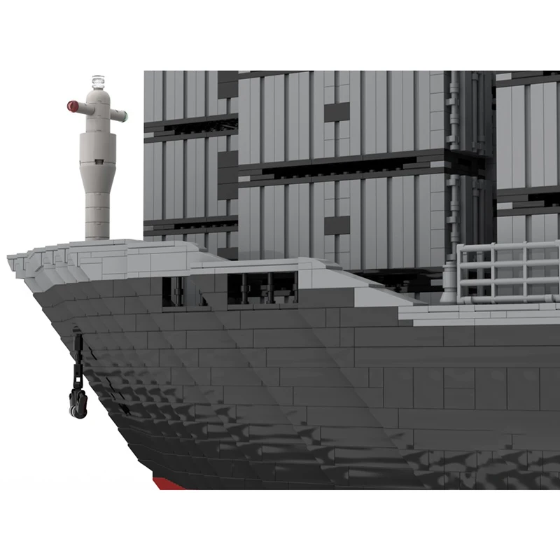 Modèle de Transport urbain Moc briques de construction conteneur bateau modèle de fret technologie modulaire bricolage bloc cadeau jouets de vacances de noël