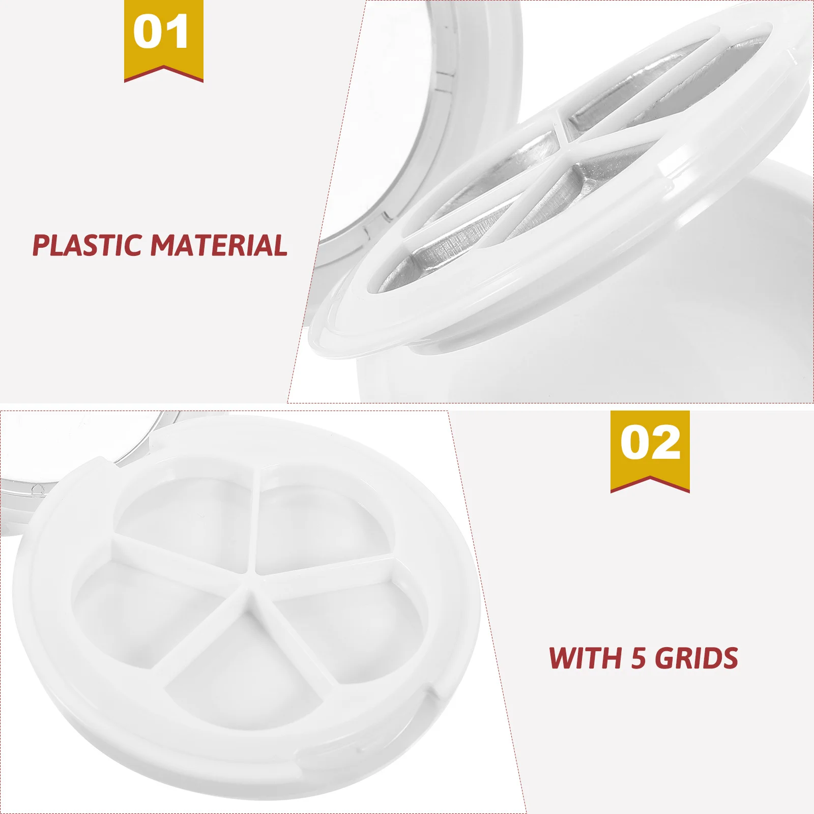 

2Sets Lipstick Subpackaging Box Refillable Portable Makeup Case for Eyeshadow Blusher DIY Travel Container with Mirror Compact