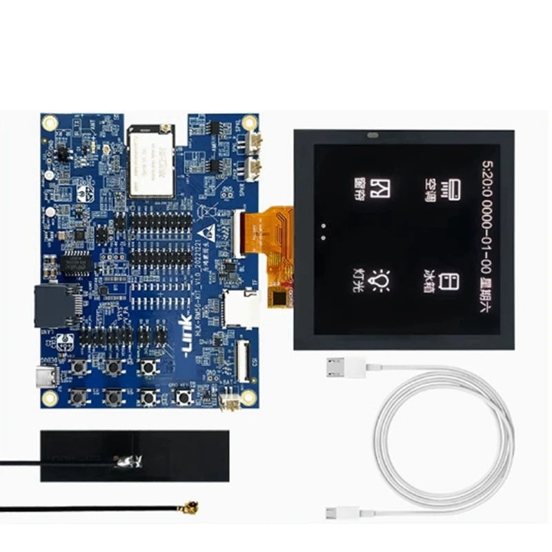 Placa de desenvolvimento Harmony AIOT + tela LCD de 4 polegadas + kit de antena RM56 2.4G/5.8G Wifi + BLE BES2600W Iot Core Board