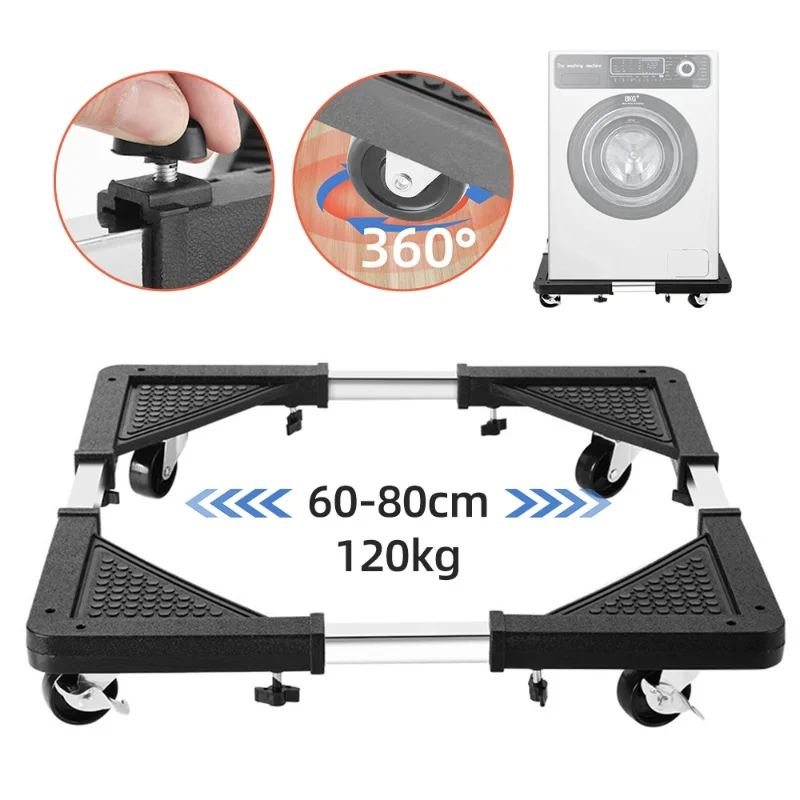 rubber-wheel-60cm-80cm-mobile-fridge-stand-basewashing-machine-stand-with-wheels-adjustable-furniture-dolly-for-washer