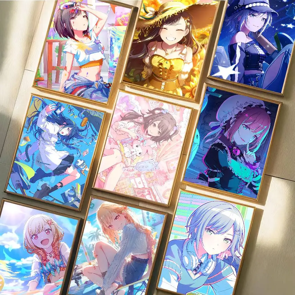 Anime virtual idol P-Project S-Sekai Poster Self-adhesive Art Waterproof Paper Sticker Coffee House Bar Room Wall Decor