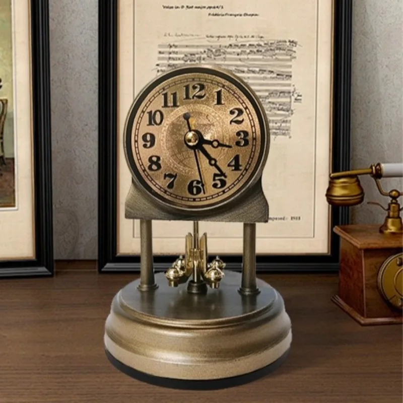 

Simple Acrylic Glass Cover Desktop Clock Creative Entrance Hall Table Clock Modern European Style Art Living Room Desk Clock