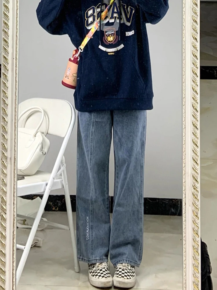 

High Waist Straight Leg Jeans Women's Wide Leg Pants Long Trousers Slimming Effect for Pear aped Body Summer Faion