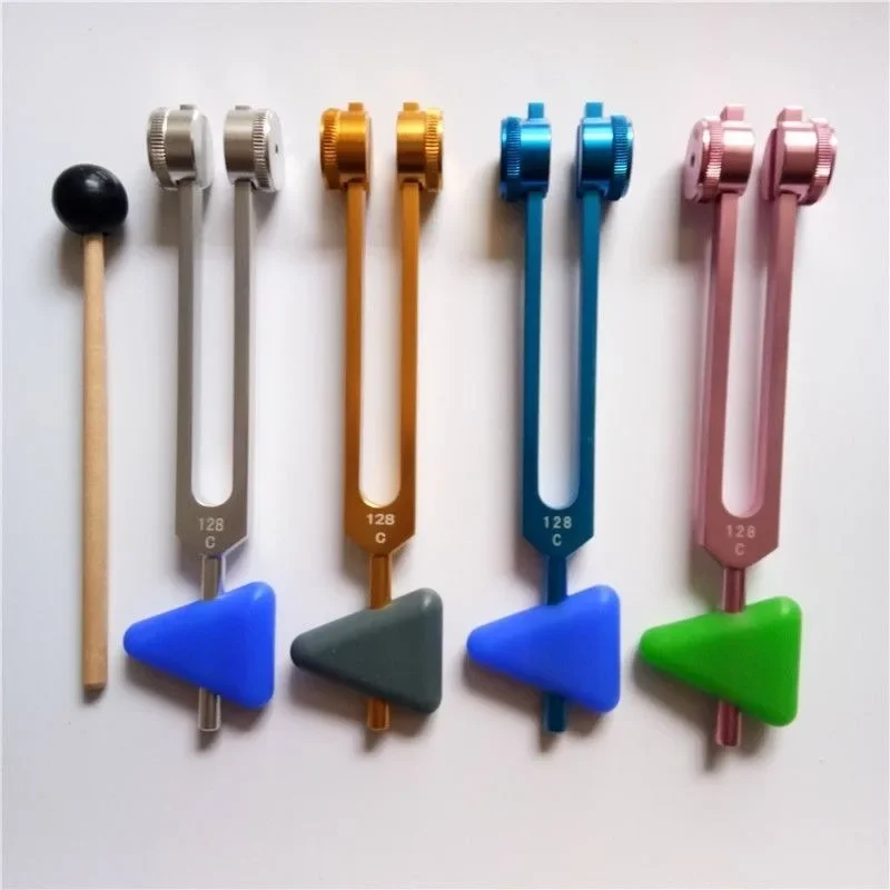 Alüminyum Alaşımlı Diyapazon Tıbbi Apason Renkli Diyapazon Çatalları 128Hz Terapötik Diapason Çakralar Müzik Aleti Perküsyon