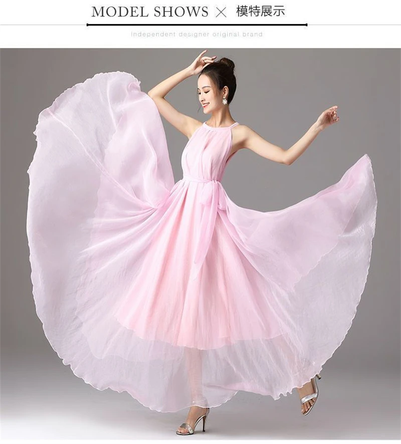 New Summer Chiffon Extra Long Large Swing Dress Women Solid Chiffon Beach Dress Summer Bohemian Maxi Dress Ladies Party Vestidos