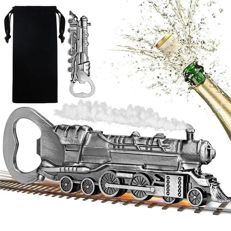

Bronze Metal Bottle Opener Locomotive Train Shape Kitchen Wine Opening Tool for Home Club Bar Wedding Gift Set
