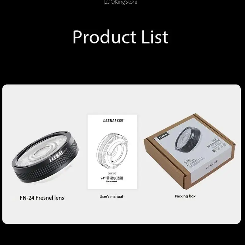 LEEKAI FN24 عدسة فريسنل خفيفة الوزن صغيرة بوينز جبل للتصوير الفوتوغرافي الفيديو الضوئي الملحقات