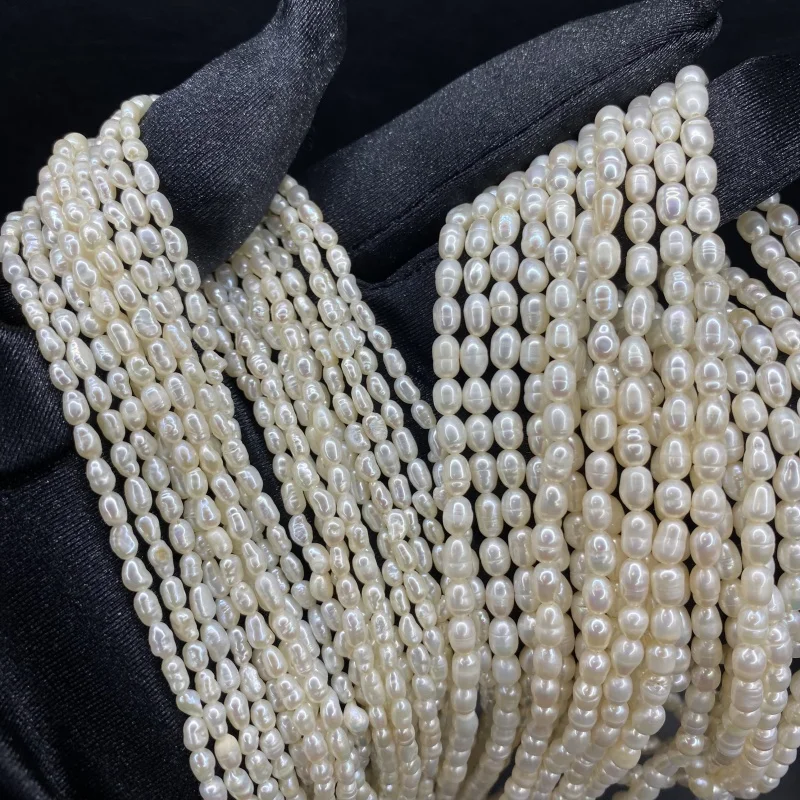 

1A+ Wholesale 10 strings/lot Rice Freshwater Pearl Loose Natural Pearl Beads for Jewelry Making Bracelet Necklace DIY Accessory