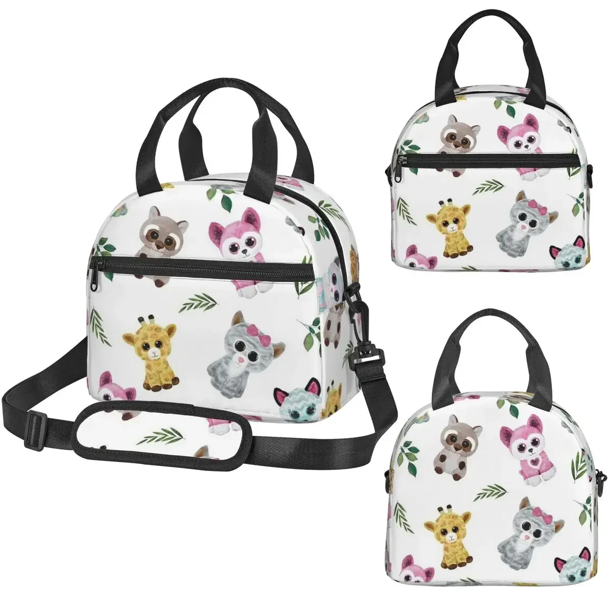 Bolsa Térmica Insulada Beanie Boo para Crianças, Caixa Térmica Portátil para Almoço Escolar